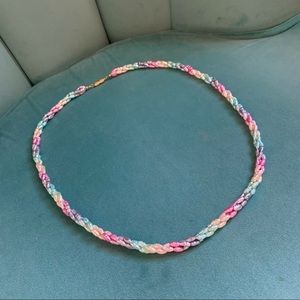 Colourful Pastel “Ringed Rice” faux Pearl Necklace